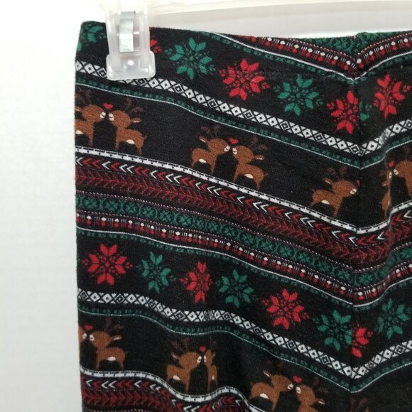 Pink Republic leggings Small Christmas XMas reindeer fair isle snowflake holiday - Picture 8 of 12